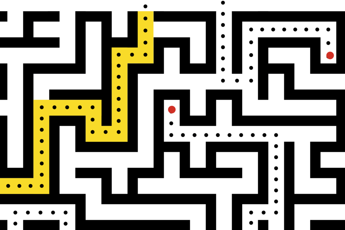 Achieving success maze graphic